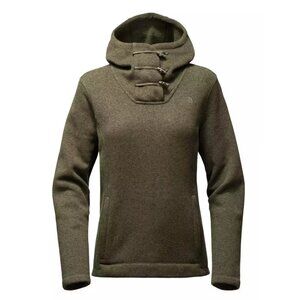 The North Face Women's Crescent Hooded Fleece 1/4 Pullover in Green Heather